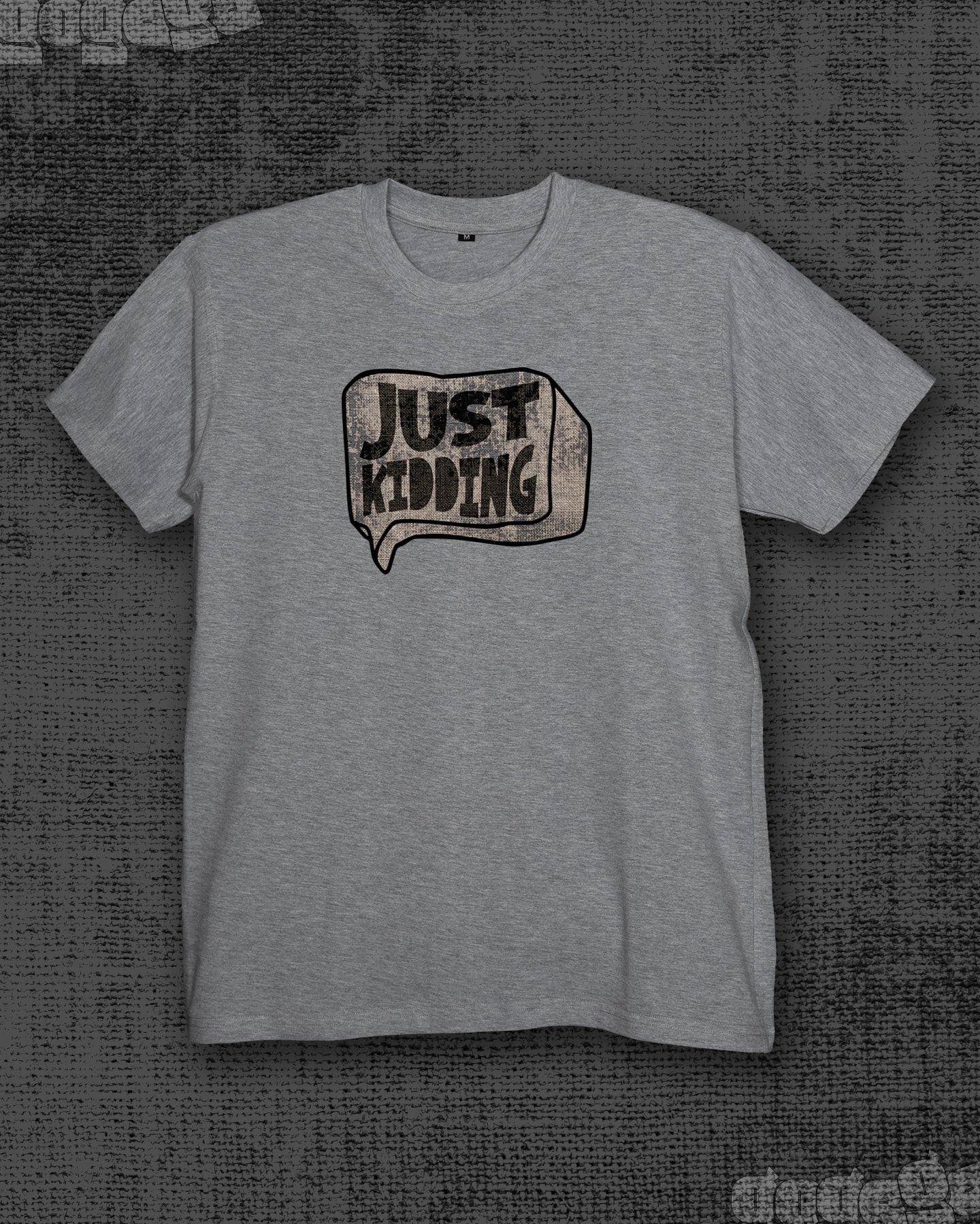 Just Kidding  Melange Grey Classic Fit T-shirt
