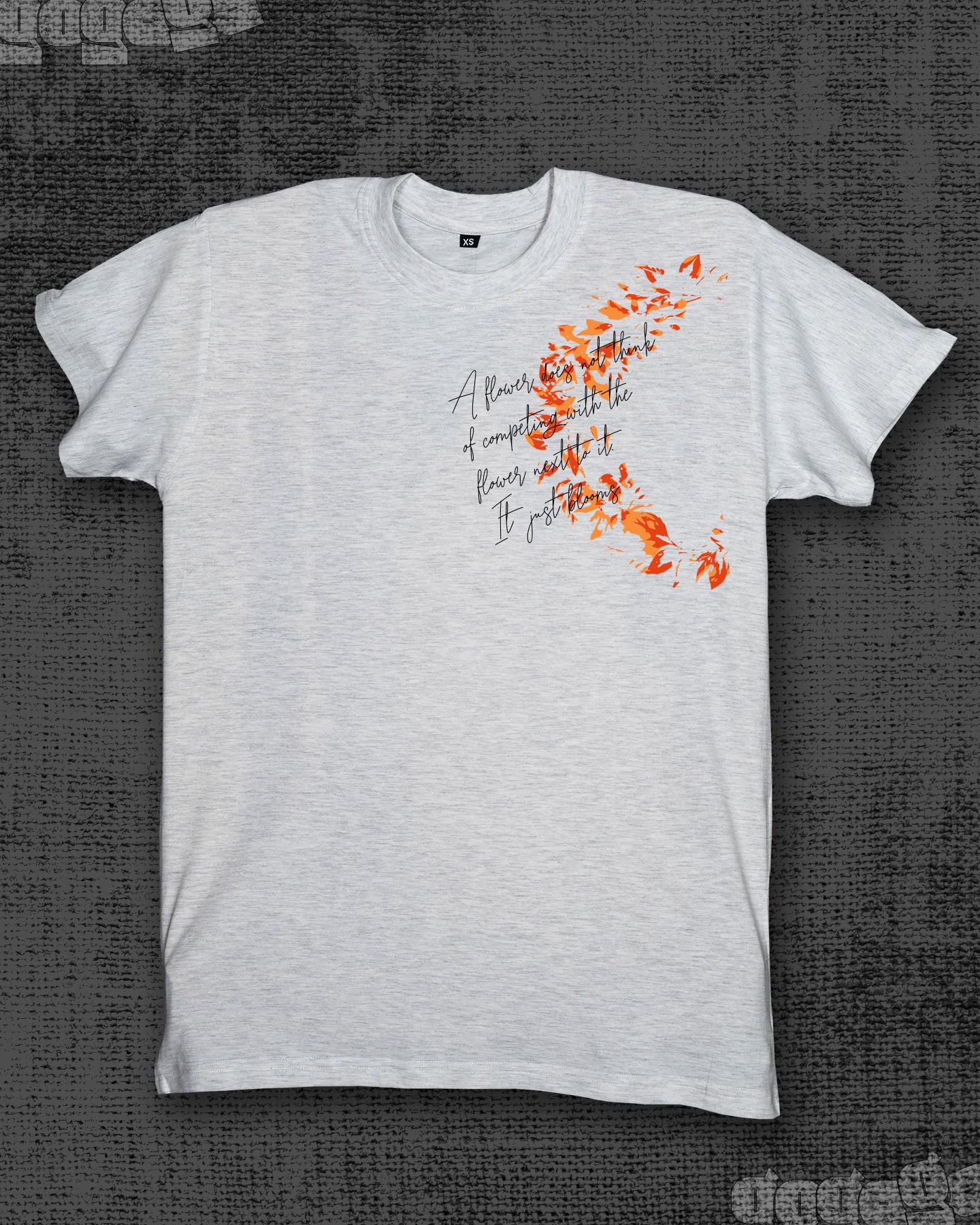 Just blooms Melange White Classic Fit T-shirt