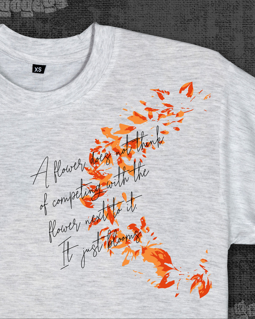 Just blooms Melange White Classic Fit T-shirt