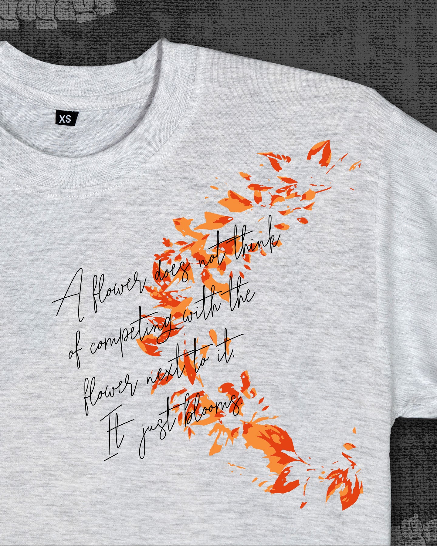 Just blooms Melange White Classic Fit T-shirt