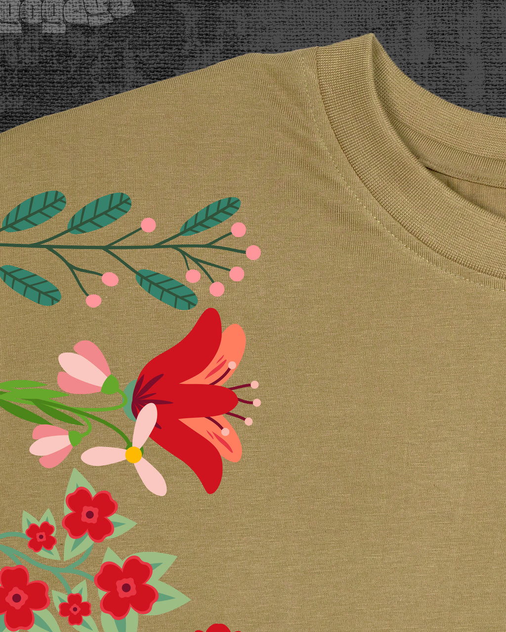 Blossoming Dark Beige Classic Fit T-shirt