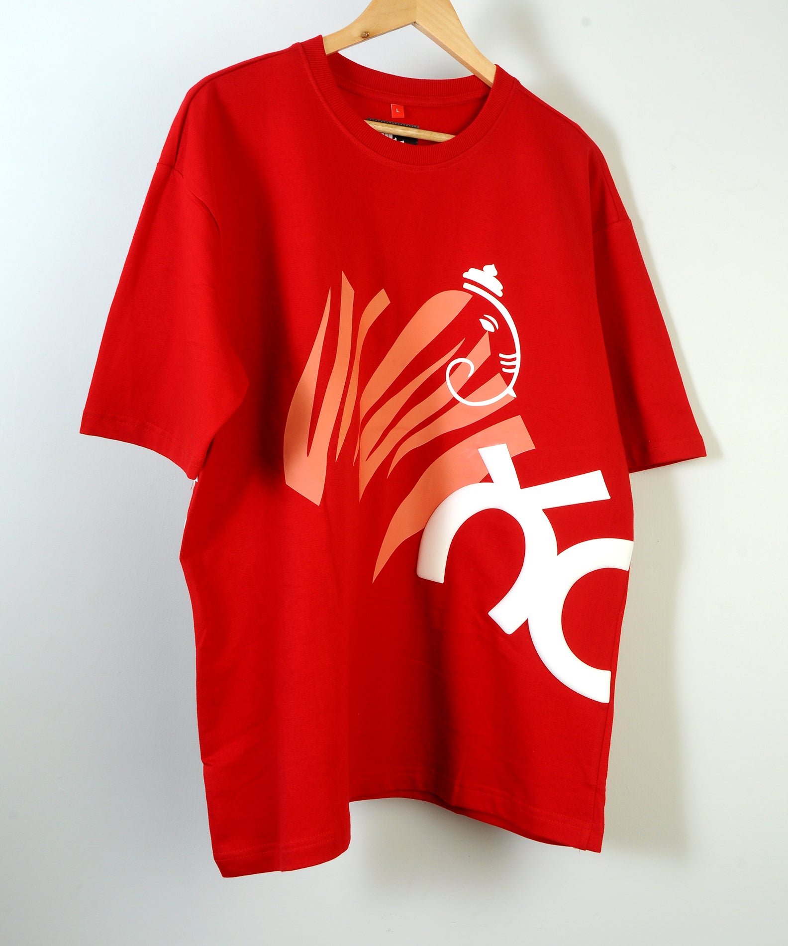 Gam Ganapathi Red Oversized T-shirt