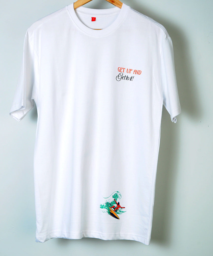 Get up and Get to it! White Oversized T-shirt