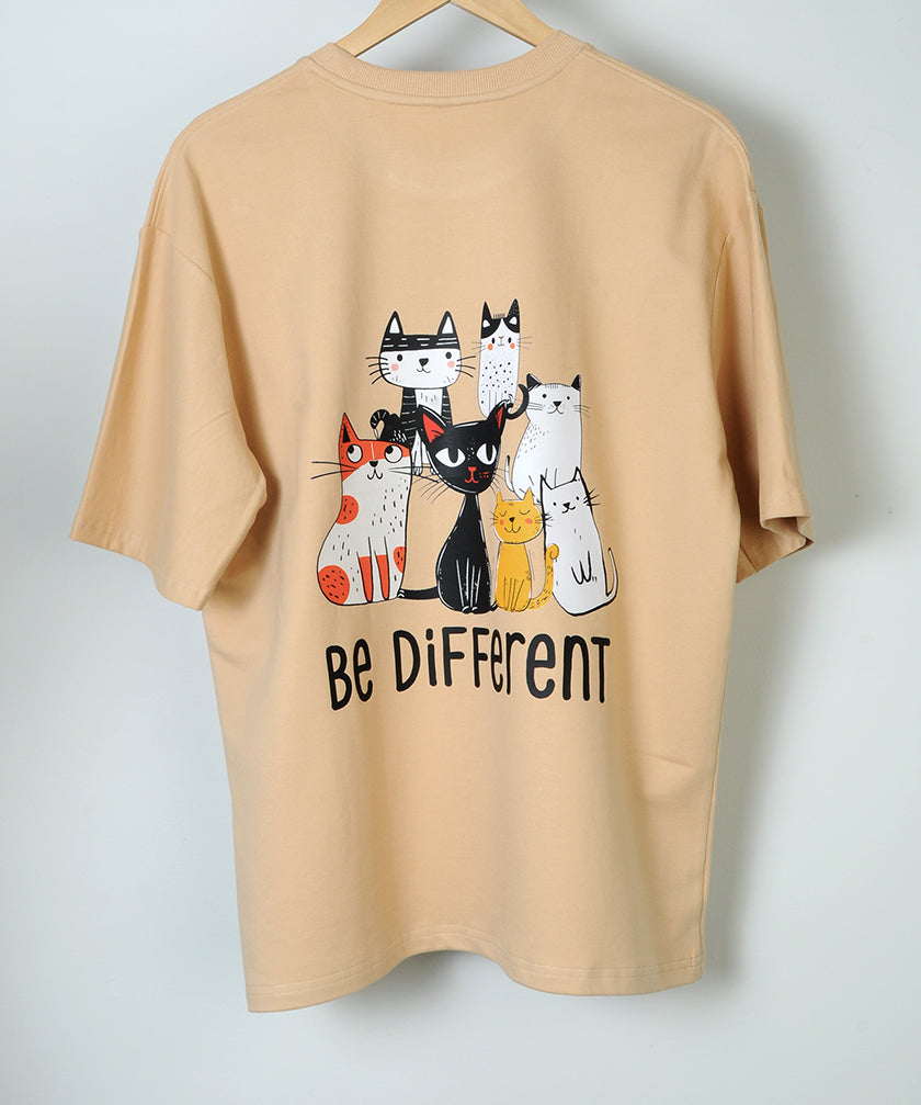 Be Different Light Beige Heavyweight Oversized T-shirt