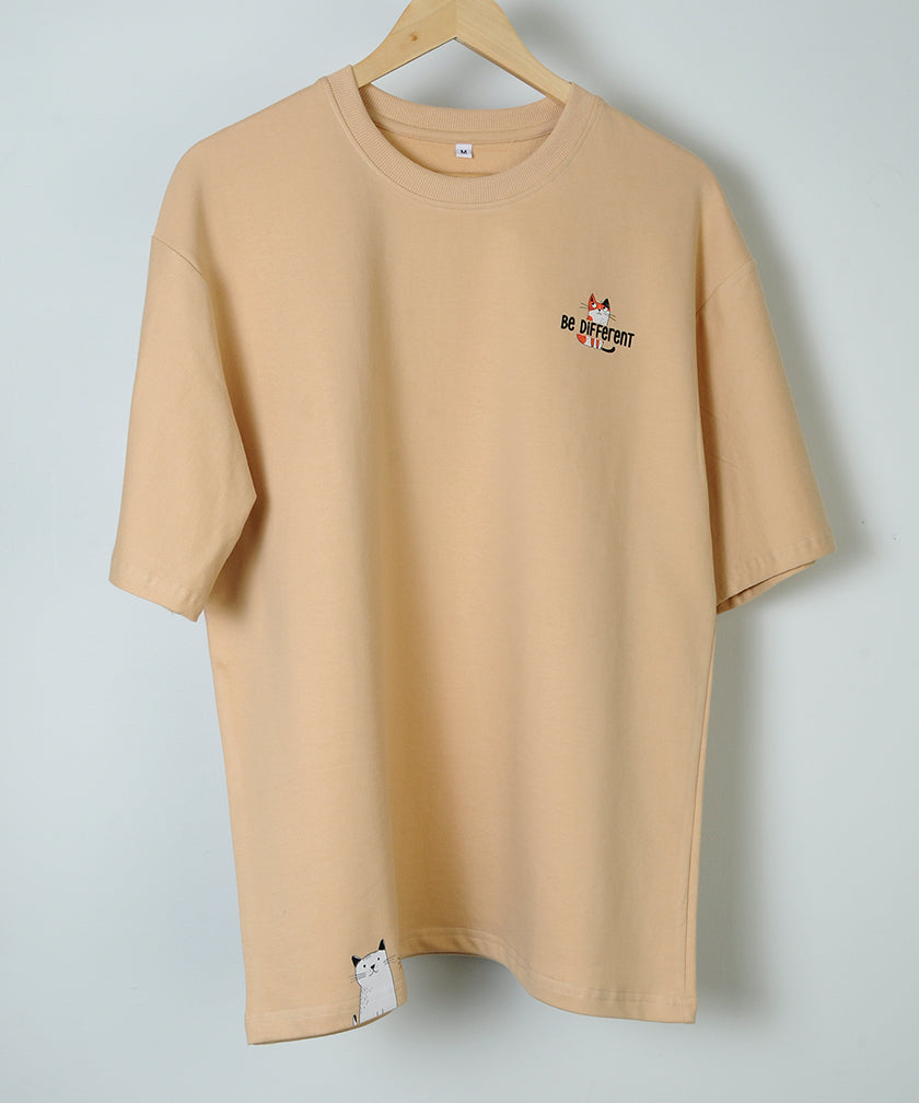 Be Different Light Beige Heavyweight Oversized T-shirt